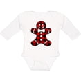 thumbnail image 3 of Inktastic Buffalo Plaid Gingerbread Man Boys or Girls Long Sleeve Baby Bodysuit, 3 of 5