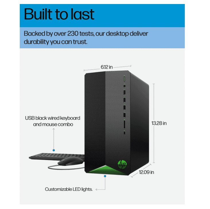 HP Pavilion Desktop AMD Ryzen 3, 8 GB; 1 TB HDD ; 256 GB SSD