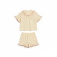 thumbnail image 6 of BOOMNY Girls 2 Peice Pajamas Sets Soft Short Sleeve Sleepwear Tops Shorts Pjs Set for Kids Cozy Loungewear Homewear, 6 of 6