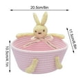 thumbnail image 2 of Cartoon Rabbit Cotton Yarn Storage Basket, Knitting Organizer for Yarn Balls, Snacks, Toys, Small Size, Beige, 2 of 2