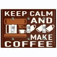 thumbnail image 1 of Metal Light Switch Wall Plate Outlet Cover (Keep Calm And Make Coffee Brown - Triple Toggle), 1 of 2