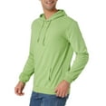 thumbnail image 4 of Unique Bargains Men's Hoodie Sweatshirt Long Sleeves Solid Drawstring Pullover XL Light Green, 4 of 6