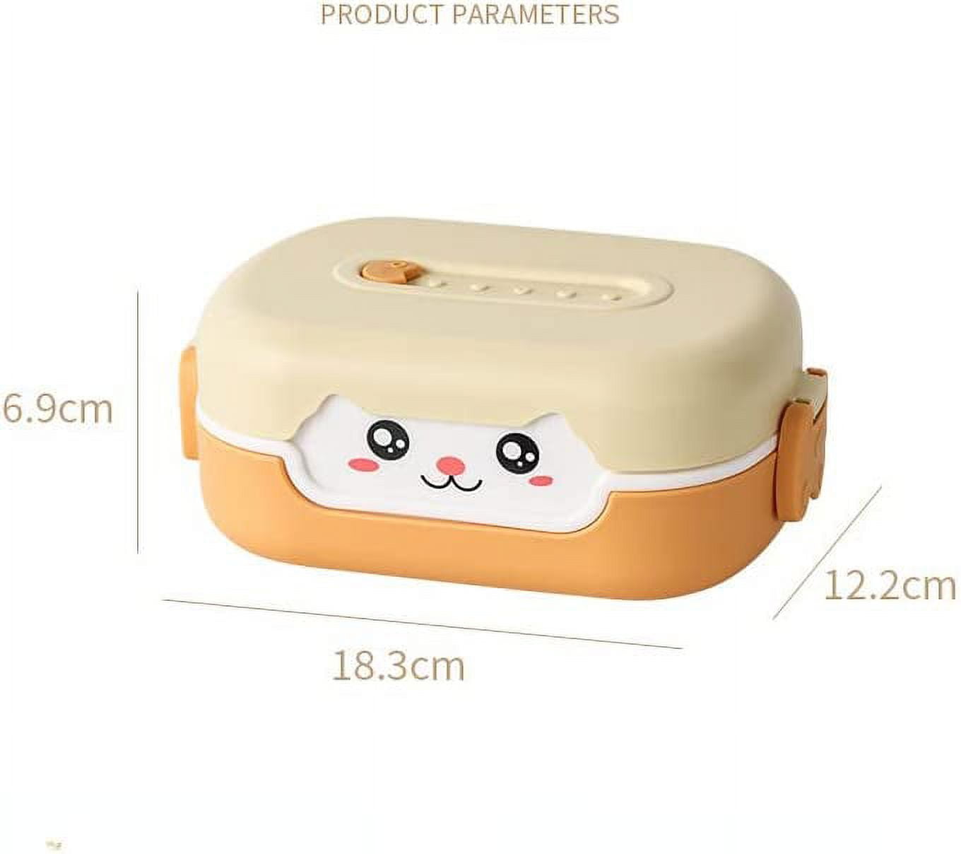 DanceeMangoos Kawaii Bento Box Cute Cartoon Lunch Box Leakproof Lunch  Container with Divided Compartments Japanese Aesthetics Accessories for  Schools, Companies, Travel and Meal Prep (Green) 