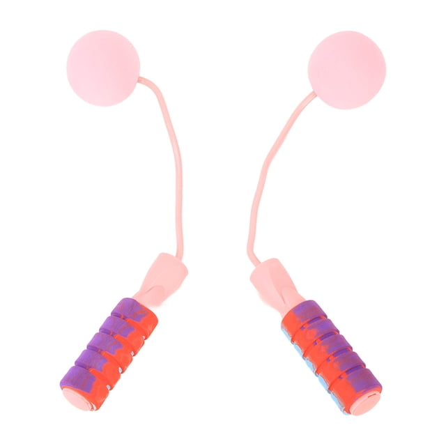 par de cuerdas de saltar con peso rosa inalámbricas con rodamientos de bolas para hacer ejercicio, cuerda de fitness para hombres, mujeres y niños