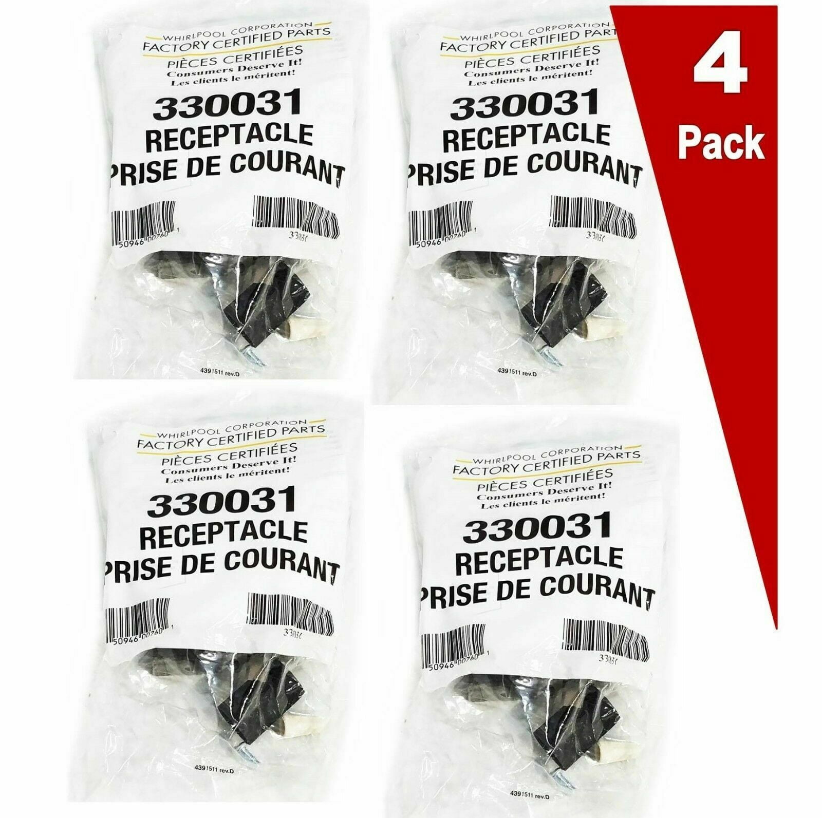 71930, 7406132 OEM Top Burner Receptacle Kit(4 Pack)