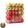 thumbnail image 4 of Shoreew 50 Pcs Mini Red Christmas Balls Ornaments Set Shatterproof Lightweight Glitter Hanging Balls Xmas Pendant Decoration, 4 of 7
