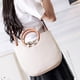 thumbnail image 3 of Beige Bolso de playa de verano de paja para mujer, bolso de hombro tipo bandolera de madera con cuero, 3 of 5