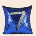 thumbnail image 1 of Housses de Coussin Vierges 16 Po X 16 Po Réversibles à Paillettes Magiques (Bleu & Blanc), 1 of 5