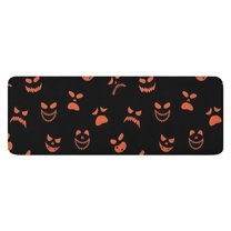 Halloween Orange Spooky Faces Kitchen Rug Mat,Kitchen Runner Rugs Non Skid Washable,Decorative Kitchen Floor Mats for Kitchen,Sink,Laundry,17"x47.2"