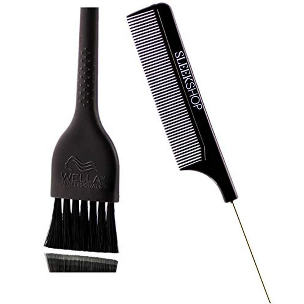 Wella Premium Haircolor Tint Application Brush with Grips (w/Sleek Comb) Hair Coloring Tools