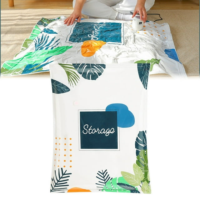 Vacuum Compression Bag for Clothes and Quilts Special for Moving Extra Thick and Extra Large Efficient Space Saving Waterproof and Mothproof Transparent Visual Design Convenient Reuse Easy