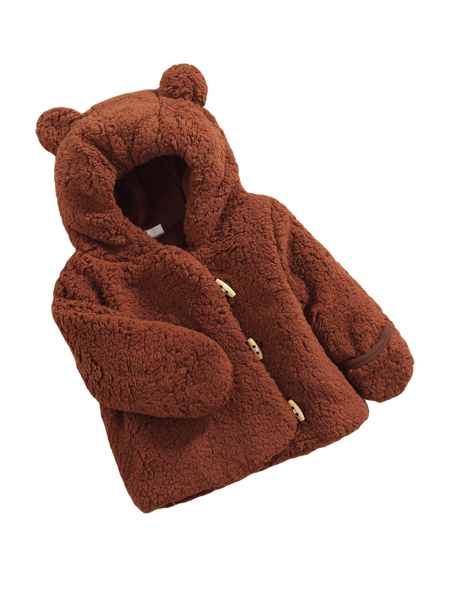aturustex Baby Boys Girls Fleece Jacket Bear Ear Hoodie Warm Winter Outwear Top - image 2 of 7