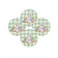 thumbnail image 7 of 13 Inch Round Placemats Set of 4, Easter Non Slip Heat Insulation PP Table Mats, Spring Watercolor Bunny Eggs Butterflies Green Plaid Washable Place Mats for Kitchen Dining Party Table Decor, 7 of 7