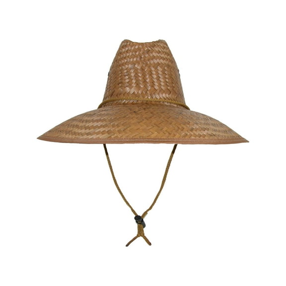 CTM Palm Straw Lifeguard Hat with Wide Brim