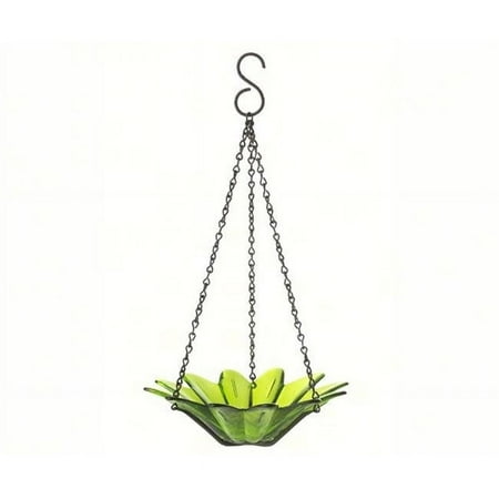 Mosaic Birds Recycled Glass Daisy Bird Feeder for Outdoors Lime 8 inch