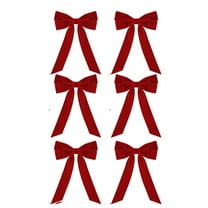 HBBKVI 6 Pcs Velvet Christmas Bows, 13" Large Red Bow for Wall Door Fireplace, Christmas Tree Decorations Holiday Ornaments
