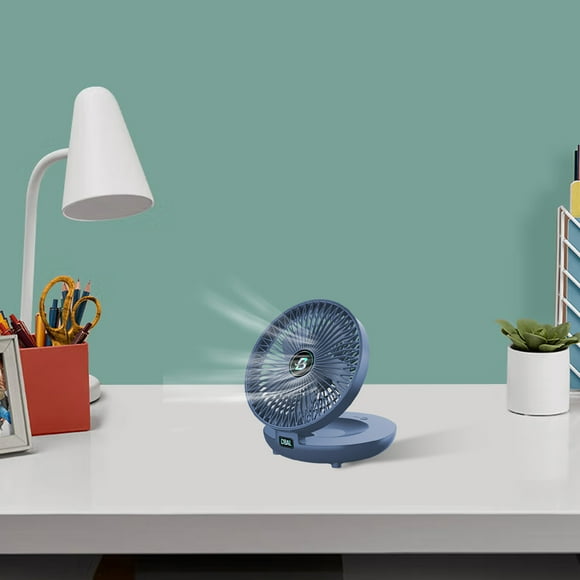 LSLJS Mini Folding Desk Fan, Hangable Fan, Small Personal Portable Table Fan with USB Rechargeable Battery Operated Cool Electric Fan for Travel Office Room House