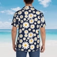 thumbnail image 6 of Balery Daisy Floral Print Men's Hawaiian Shirts Short Sleeve Beach Shirt Relaxed Fit Vacation Button Down Shirts-Large, 6 of 9