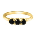thumbnail image 3 of Aonejewelry 0.50 Ct. Ttw Enhanced Black Diamond Three Stone Ring In 10K Yellow Gold, 3 of 4