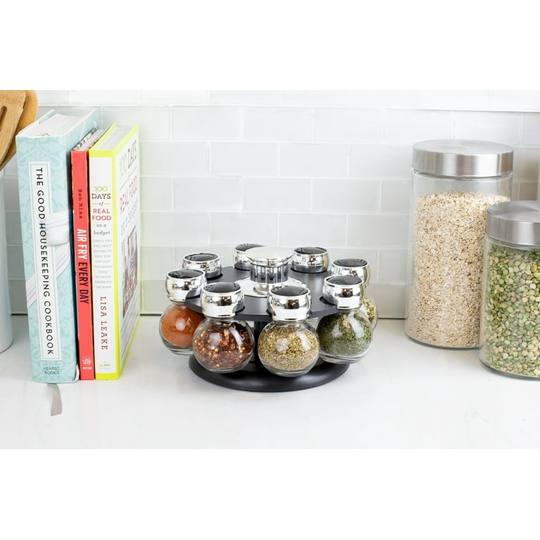 6-Jar Revolving Spice Rack, Spices and Seasonings Sets with Rack