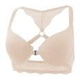 thumbnail image 3 of Feancey Women's Push Up Bra Front Closure Bras Solid Color Breathable Wireless Brassiere Lightly Padded Supportive Everyday Bralettes Beige S, 3 of 10