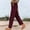 Red, variant on BUIGTTKLOP Womens Cotton Pants Drawstring High Waisted Casual Pants Straight Leg Lounge Trousers
