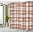 thumbnail image 4 of Ambesonne Checkered Shower Curtain, Plaid Tartan English Tile, 69"Wx70"L, Redbrown, 4 of 4