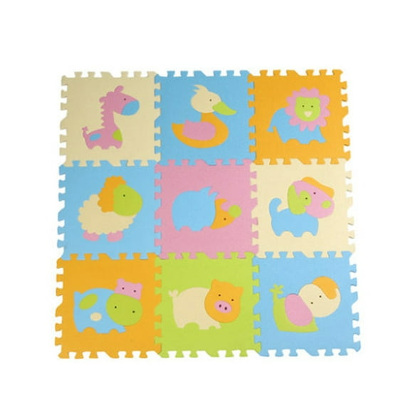 Floor Puzzle Crawling Mat for Baby 9pcs Animal EVA Foam Play Mats Floor Puzzle Crawling Play Game Mat for Baby Kids Children Toddlers (Random Color)