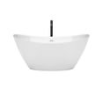 thumbnail image 2 of Wyndham Collection WCBTE652060SWATPBK 60 in. Dorrit Freestanding Bathtub with Trim & Floor Mounted Faucet - White, Shiny White & Matte Black, 2 of 8