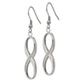thumbnail image 3 of Chisel  Stainless Steel Polished with CZ Infinity Dangle Shepherd Hook Earrings, 3 of 4