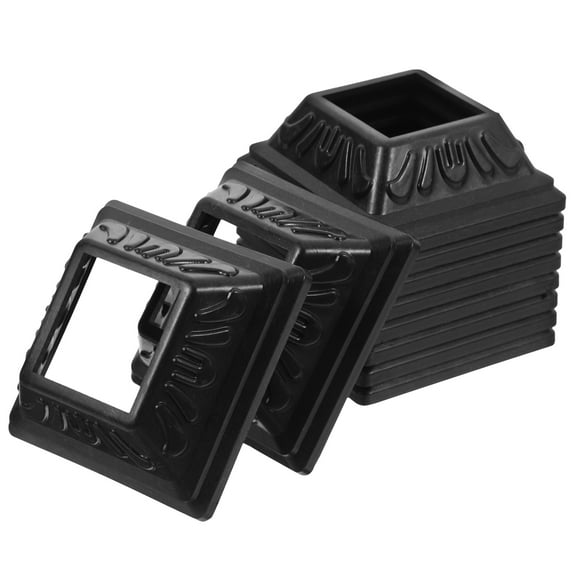 HOOWIFFY 10Pcs Black Deck Railing Shoe PVC Cover for Protective Use and Vinyl Posts