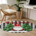 thumbnail image 4 of Round Rugs 3 Ft, Black White Plaid Christmas Non Slip Area Rugs for Kitchen Bedroom Entryway, Gnomes Xmas Tree Snowflake Winter Washable Carpet Runner Rug Floor Mats for Bedroom Home Decor, 4 of 9