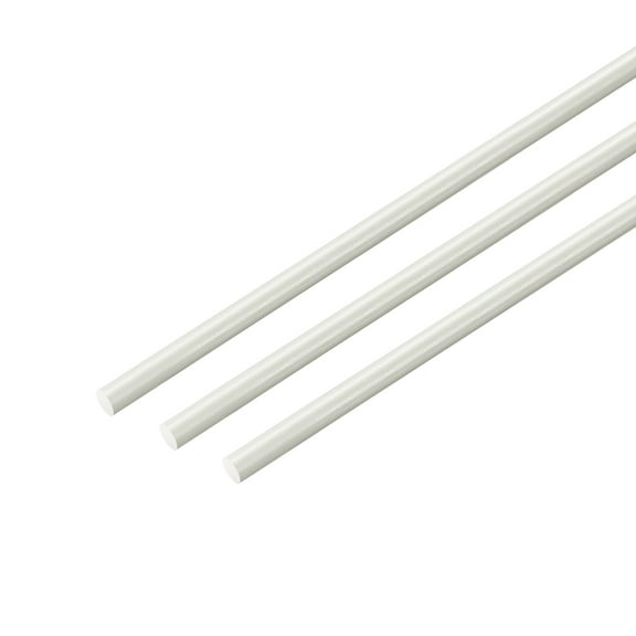 Uxcell Plastic Round Rod1/8" Dia 20" LengthWhite FRP Fiberglass Round Rod Engineering Plastic Bar 3Pcs