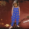 thumbnail image 2 of Hwmodou Girls Print Jumpsuits Cotton Blend Toddler Baby Football Prints Jumpsuit Sleeveless Romper Outfits Pants Clothes Fall Winter Party Jumpsuit,3-4Y, 2 of 5