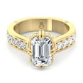 thumbnail image 2 of Kona - Moissanite Emerald Cut Lab Diamond Detailed Engagement Ring, 2 of 4