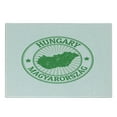 thumbnail image 3 of Hungary Cutting Board, Grunge Vintage Rubber Stamp with the Name and Map Magyarorszag Tourist Europe, Decorative Tempered Glass Cutting and Serving Board, in 3 Sizes, by Ambesonne, 3 of 5