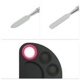 thumbnail image 3 of Unique Bargains 1 Set Foundation Spatula and Palette Set Semicircle Makeup Artist Tools Black Pink, 3 of 5