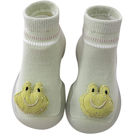 

QWZNDZGR Baby Boy Girls Animal Non-Skid Indoor Slipper Shoes for First Steps Elastic Socks Shoes with Memory Insole