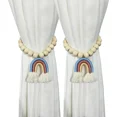 thumbnail image 3 of Amgo 2-Pack Red Boho Rainbow Wooden Bead Curtain Tiebacks - Stylish Holdbacks for Curtains, 3 of 6