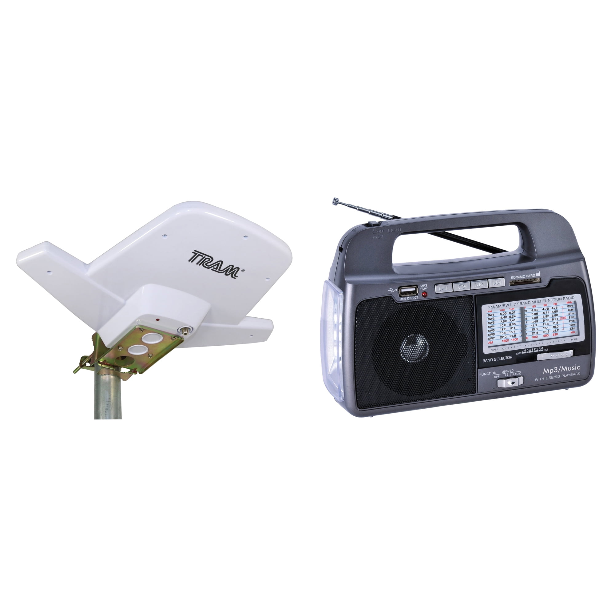 GPX Black AM FM Portable AC DC Table or Shop Radio Smartphone Input US Seller 