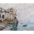 thumbnail image 2 of Giuseppe Casciaro 24x20 Black Ornate Framed Double Matted Museum Art Print Titled: Palazzo Donn ’Anna, Naples, 2 of 5