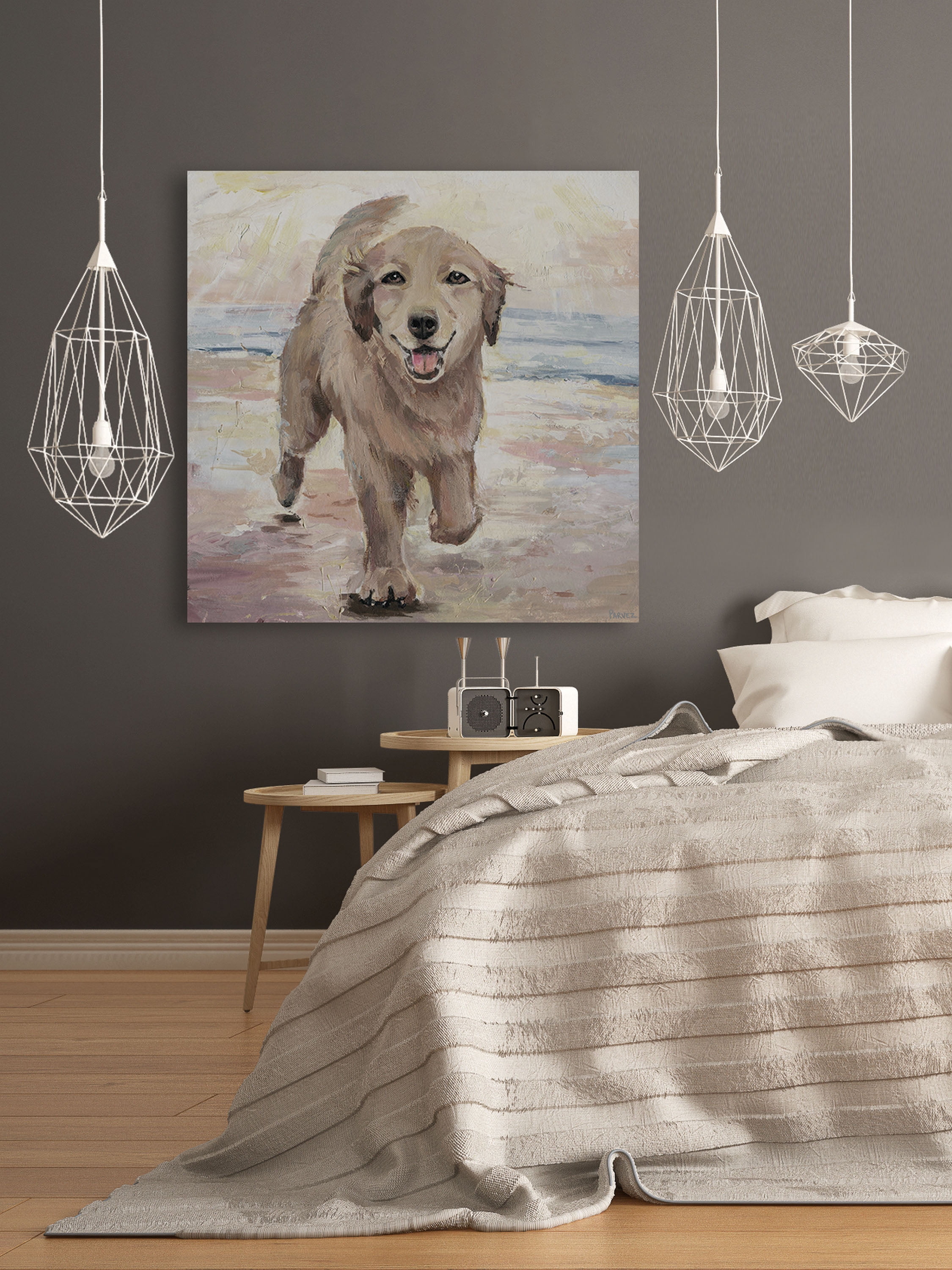 Parvez Taj Merry Puppy Canvas Wall Art