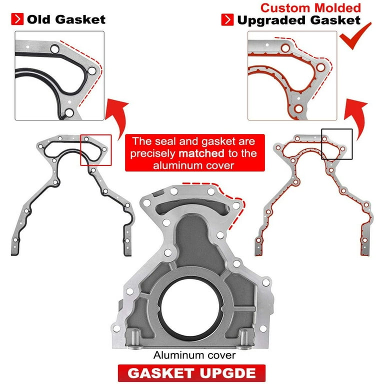 Rear Main Seal Cover Kit W/Gasket Bolts For Chevy Silverado Suburban GMC Sierra Yukon 4.8 5.3 6.0 6.2L 635-518 12633579 12639250 In | Whizz Main - Foto 13