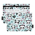 thumbnail image 2 of 2 Pack Pencil Pouch for 3 Ring Binder Smooth Zipper Folders with Pockets Clear Window Pencil Case Panda Face Flower Doughnut, 2 of 6