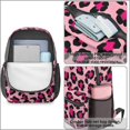 thumbnail image 4 of Pink and Black Leopard Print Pattern 17" School Backpacks for Teens,Waterproof Oxford Fabric,S-Shape Padded Straps for School,Travel,Hiking,Camping, 4 of 6