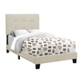 thumbnail image 2 of Twin Size Upholstered Bed Frame with Tufted Headboard, Low Profile Platform Base for Small Spaces, 2 of 4