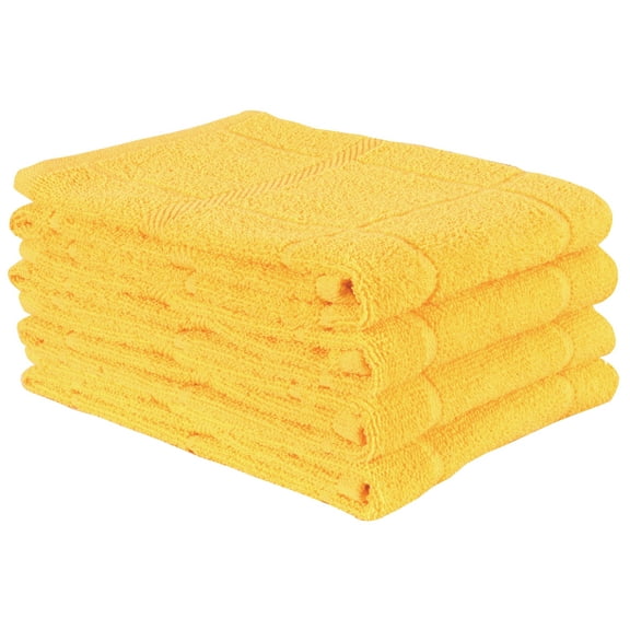 MALLOWEX Kitchen Towels Set of 4 Solid | Dish Towels 16 x 26 Inches | Super Soft and Absorbent |100% Cotton Dish Rags for Drying Dishes | Quick Drying Kitchen Hand Towels | Yellow