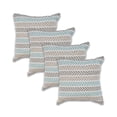 thumbnail image 2 of Laddha Home Designs Handwoven Chevron Striped Cotton Throw Pillow Cover - 18" - Gray and Blue - Set, 2 of 9