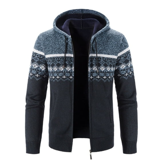 Vedolay Cardigan Sweaters for Men Knit Long Cardigan Coat Open Front Button Coat Outerwear 2023 Blue,M