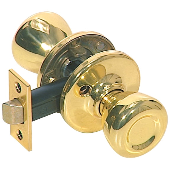 Kwikset Tylo Passage Door Knob Classic Style - Polished Brass - 1 Pack Hall Closet Doorknob